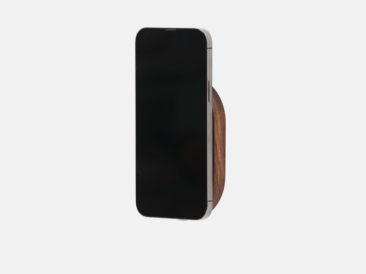 walnut magsafe iphone wall mount - with phone | walnut